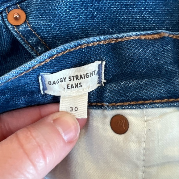 Madewell Baggy Straight Jeans, Dark Worn Indigo Wash, 30 - Picture 8 of 12